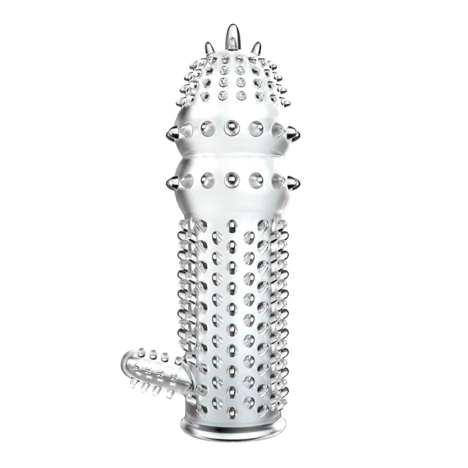 #8150 - 12,8 cm Klitoris Uyarıcılı Tırtıklı Penis Kılıfı