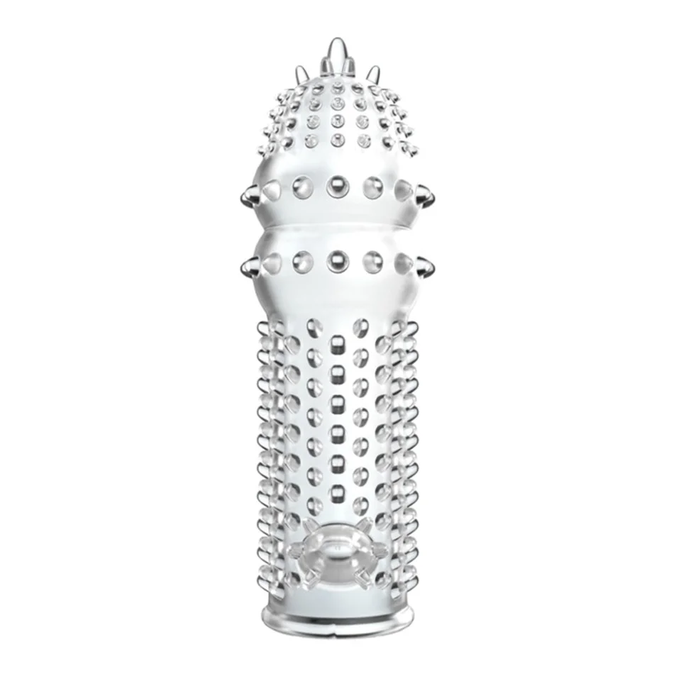 #8151 - 12,8 cm Klitoris Uyarıcılı Tırtıklı Penis Kılıfı