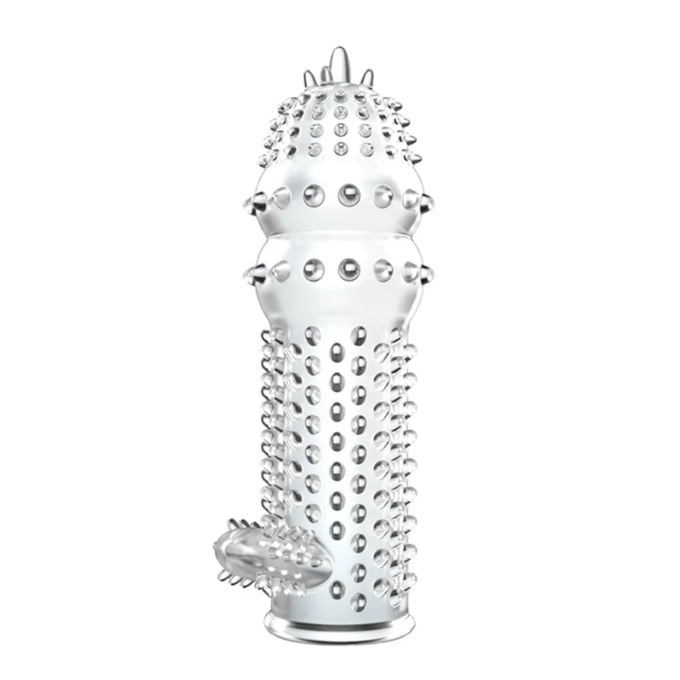 #8152 - 12,8 cm Klitoris Uyarıcılı Tırtıklı Penis Kılıfı
