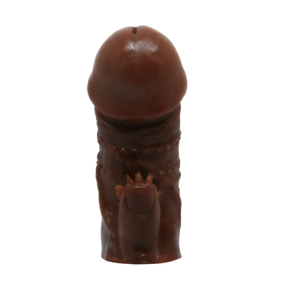 #8167 - Klitoral Uyarıcılı Tırtıklı Damarlı Penis Kılıfı