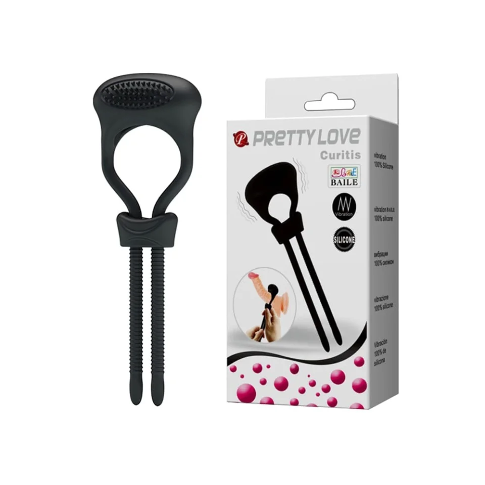 #8205 - Titreşimli Penis Sıkıcı Halkası Prostat Kelepçe Yüzüğü