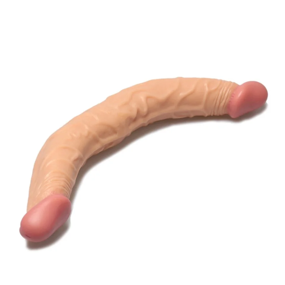 #704 - 36 cm Çift Taraflı Realistik Dildo Anal Vajinal Penis