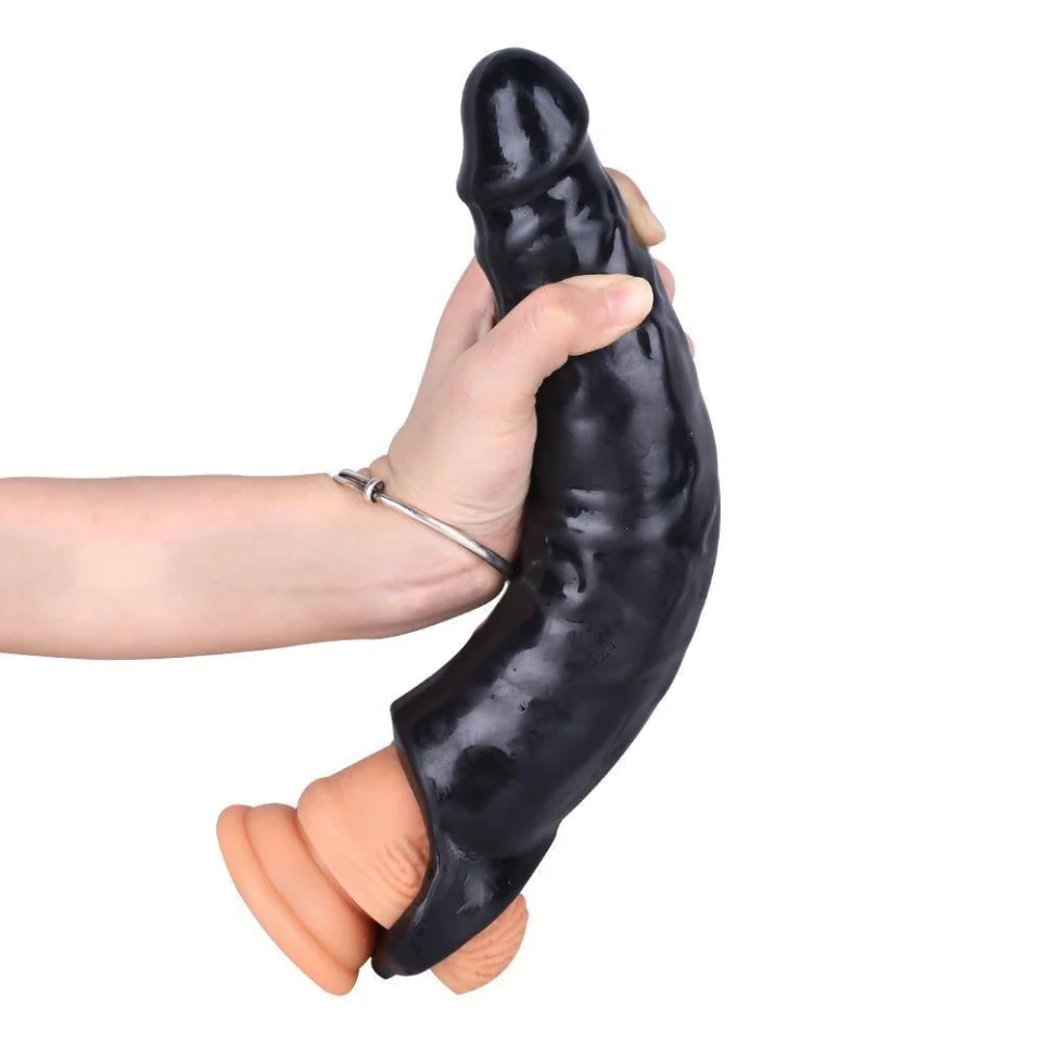 #8282 - 6 cm Dolgulu Realistik Zenci Penis Kılıfı