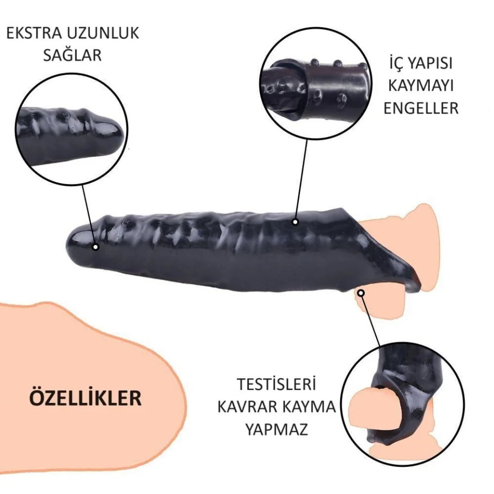 #8284 - 6 cm Dolgulu Realistik Zenci Penis Kılıfı