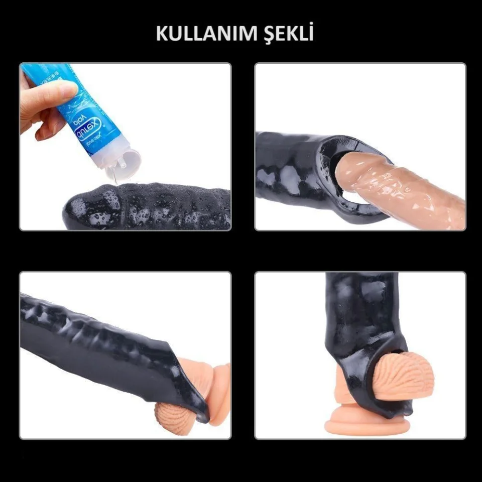 #8285 - 6 cm Dolgulu Realistik Zenci Penis Kılıfı