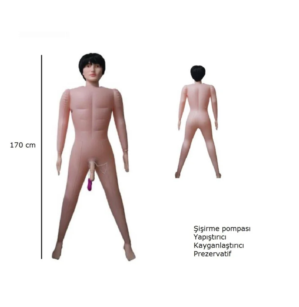 #8319 - Big Jehan 19 cm Titreşimli Penisli Sesli Şişme Erkek Bebek