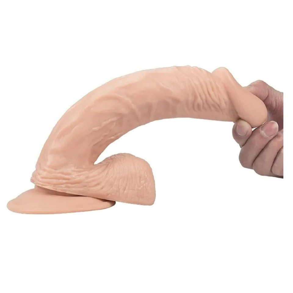 #710 - 24 cm Vantuzlu Realistik Penis Anal Vajinal Dildo
