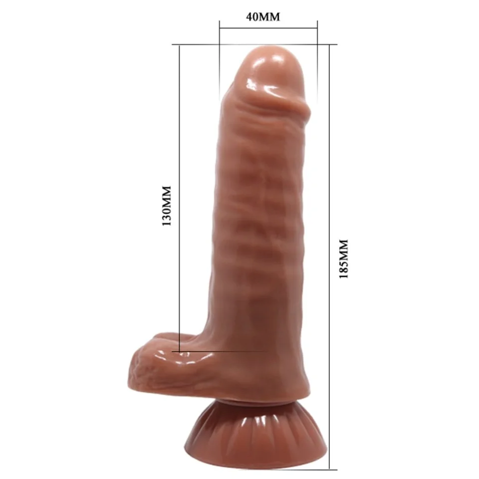 #735 - 18,5 cm Yeni Nesil Çift Katmanlı Realistik Titreşimli Dildo Penis