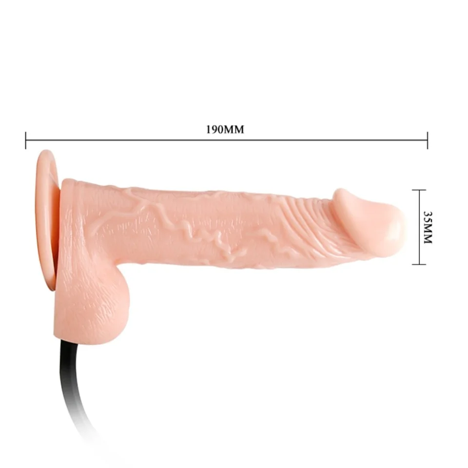#742 - 19 cm Pompalı Büyüyen Realistik Penis Anal Vajinal Dildo Mastürbatör