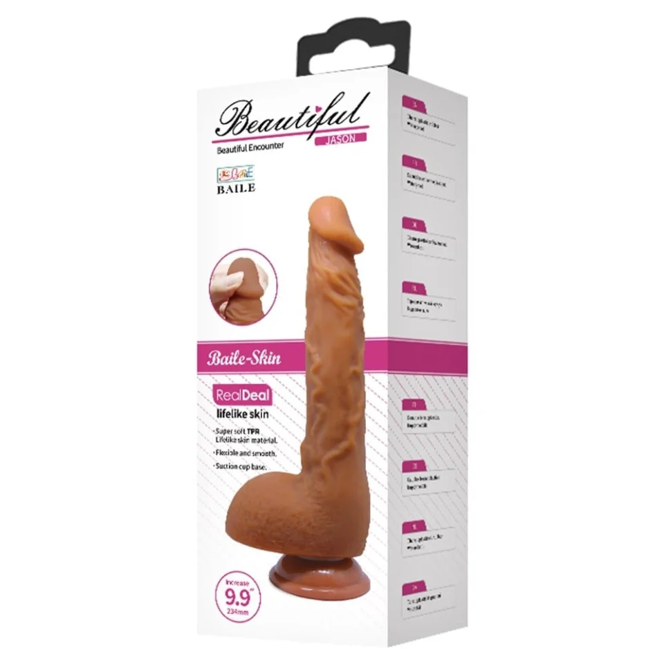 #747 - 25,2 cm Realistik Vantuzlu Melez Dildo Penis