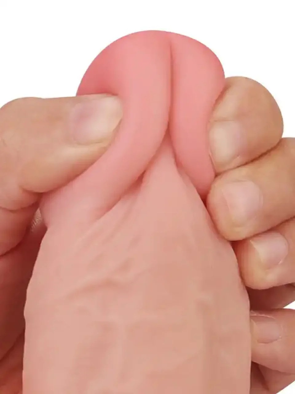 #8580 - 23 cm Çift Katmanlı Oynar Derili Realistik Dildo Penis