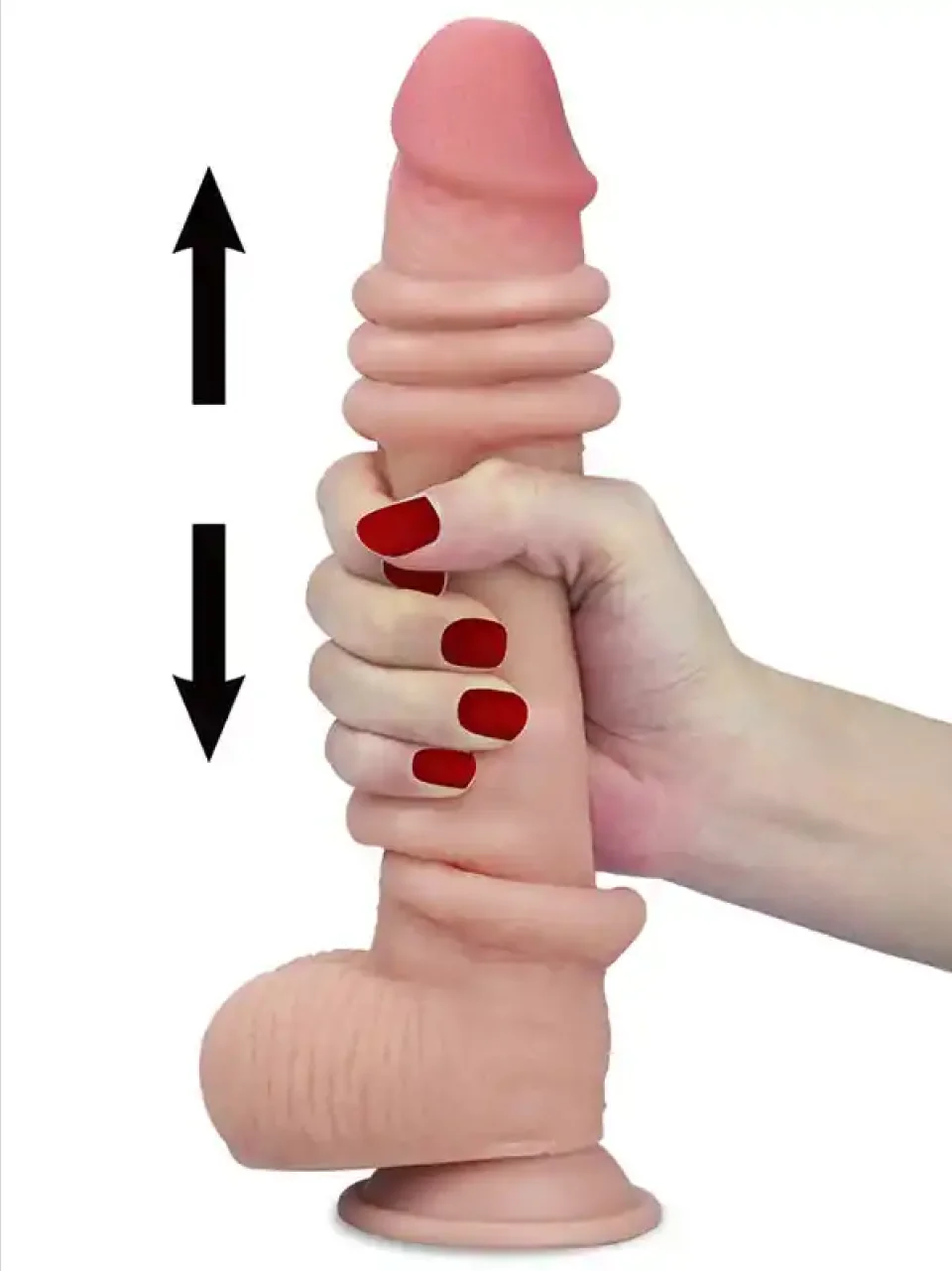 #8581 - 23 cm Çift Katmanlı Oynar Derili Realistik Dildo Penis