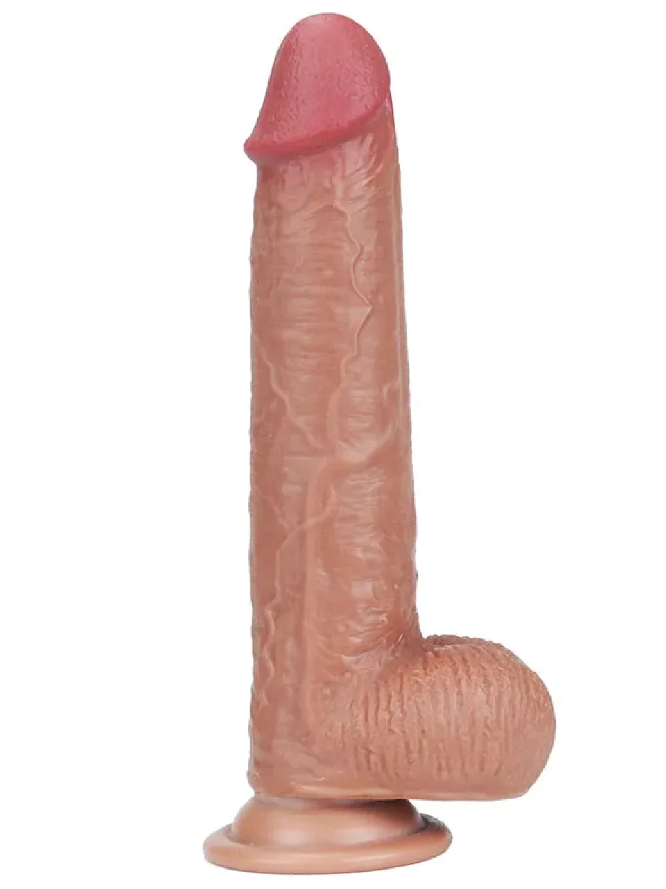 #8591 - 20 cm Çift Katmanlı Oynar Derili Realistik Melez Dildo Penis