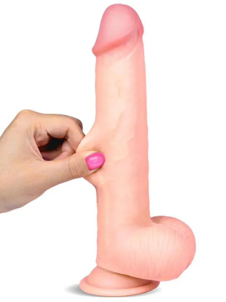 #8597 - 23 cm Çift Katmanlı Oynar Derili Realistik Dildo Penis