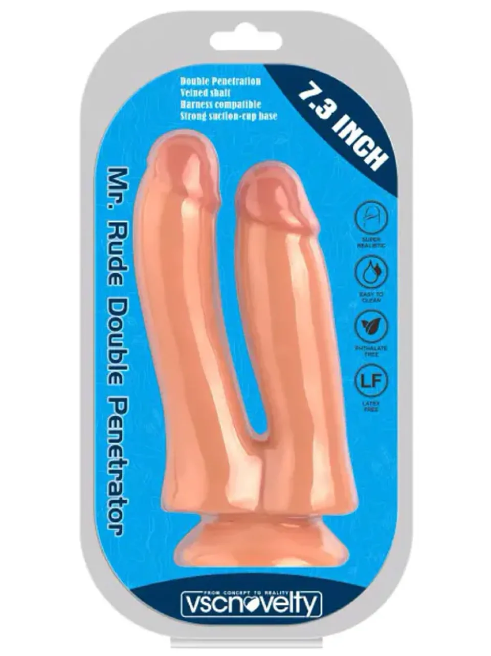 #8629 - 18 cm Çift Başlı Çatal Realistik Dildo Penis