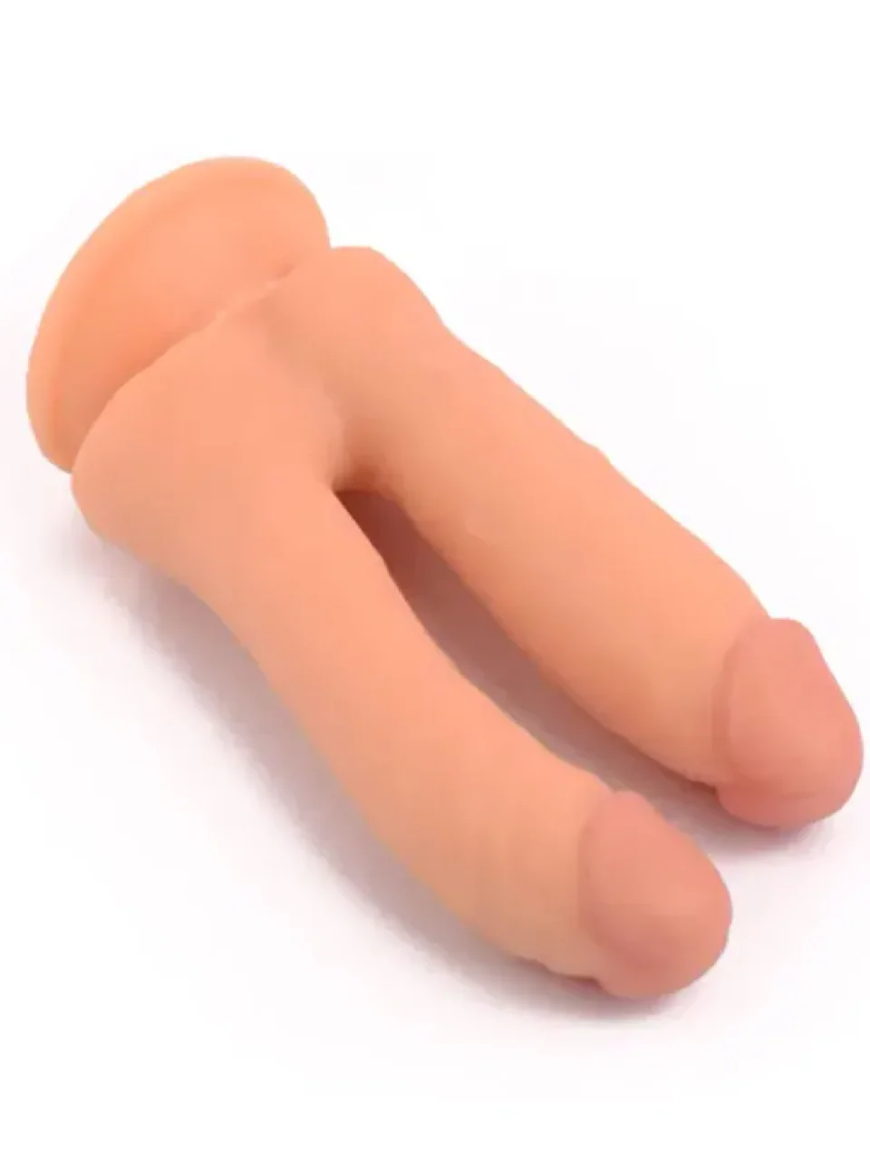 #8630 - 18 cm Çift Başlı Çatal Realistik Dildo Penis