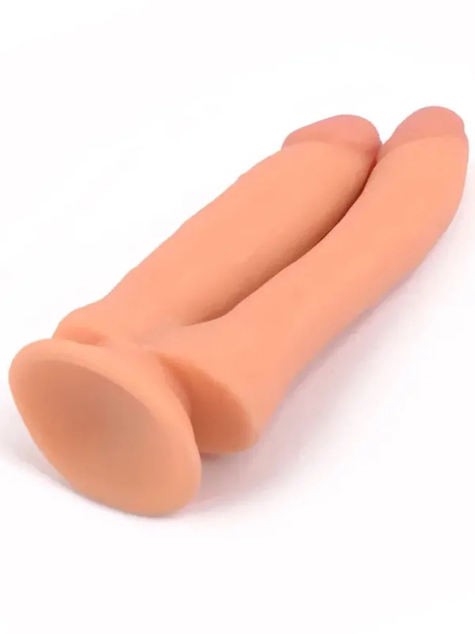 #8631 - 18 cm Çift Başlı Çatal Realistik Dildo Penis