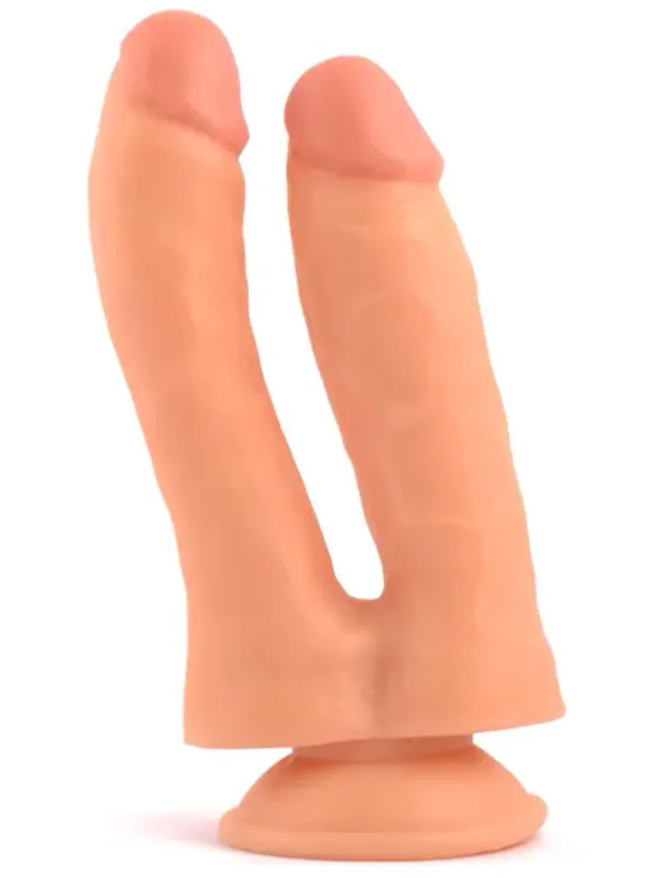 #8633 - 18 cm Çift Başlı Çatal Realistik Dildo Penis