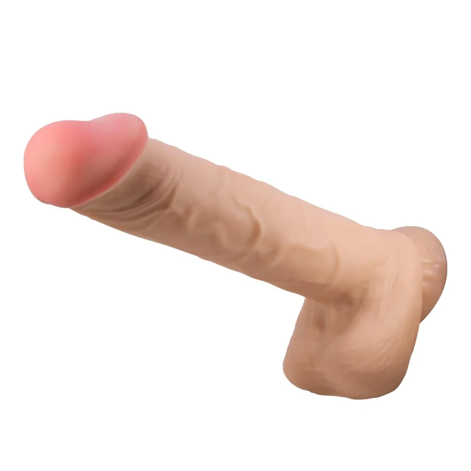 #57 - 26 cm Kıkırdak Yapılı &Ccedil;ift Katmanlı Ger&ccedil;ek&ccedil;i Dildo Penis