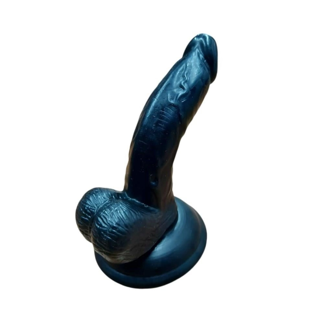 #12528 - 13 cm Realistik Zenci Siyah Dildo Penis