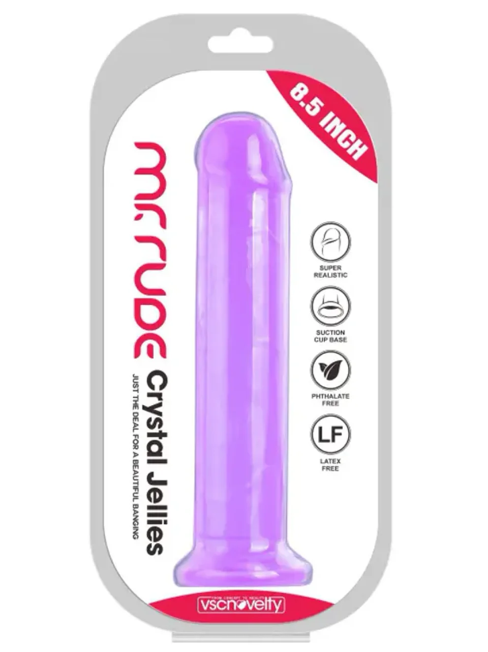 #8654 - 21.5 cm Testissiz Realistik Mor Jel Dildo Penis