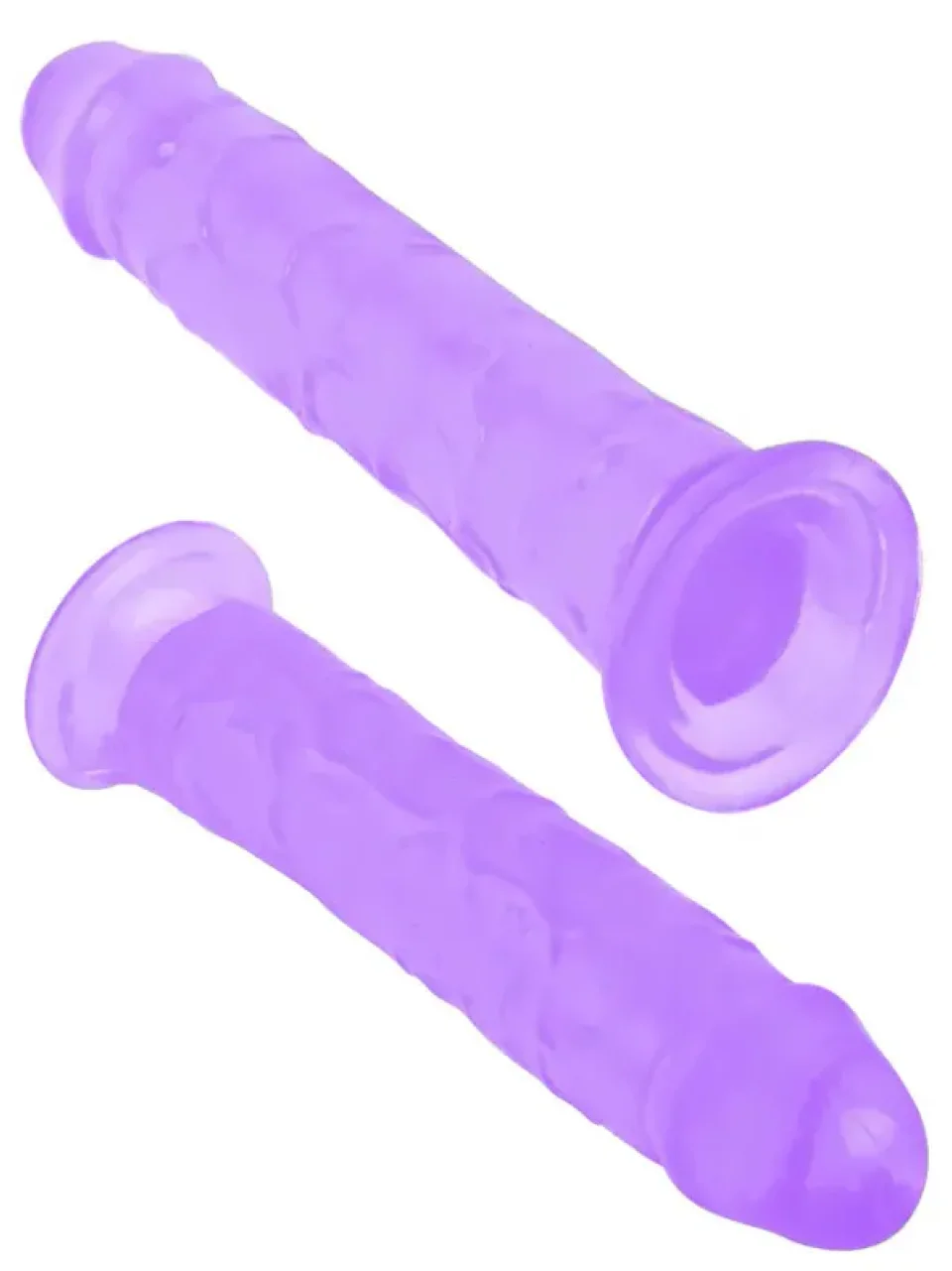 #8655 - 21.5 cm Testissiz Realistik Mor Jel Dildo Penis