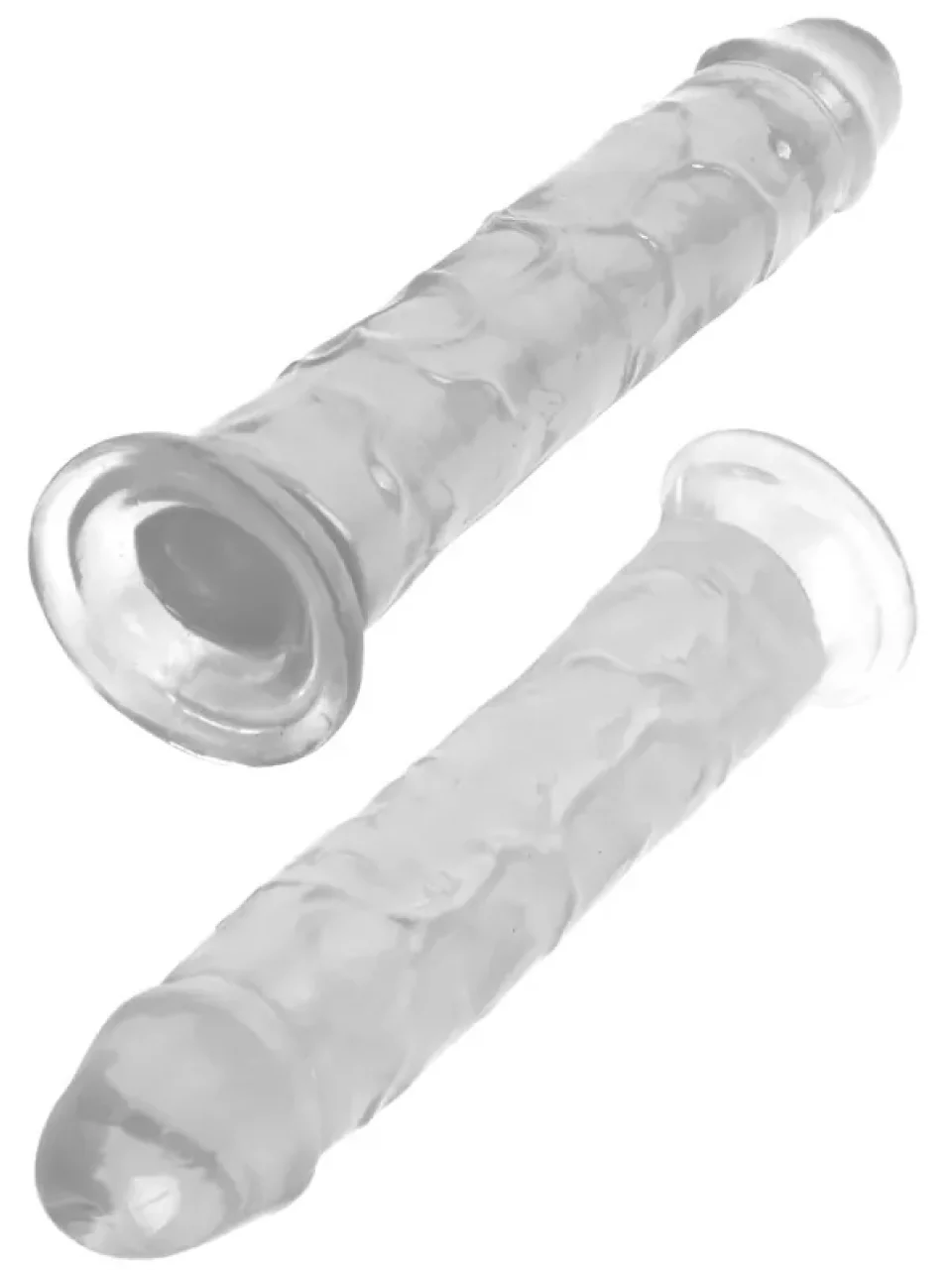 #8657 - 21.5 cm Testissiz Şeffaf Jel Dildo Penis