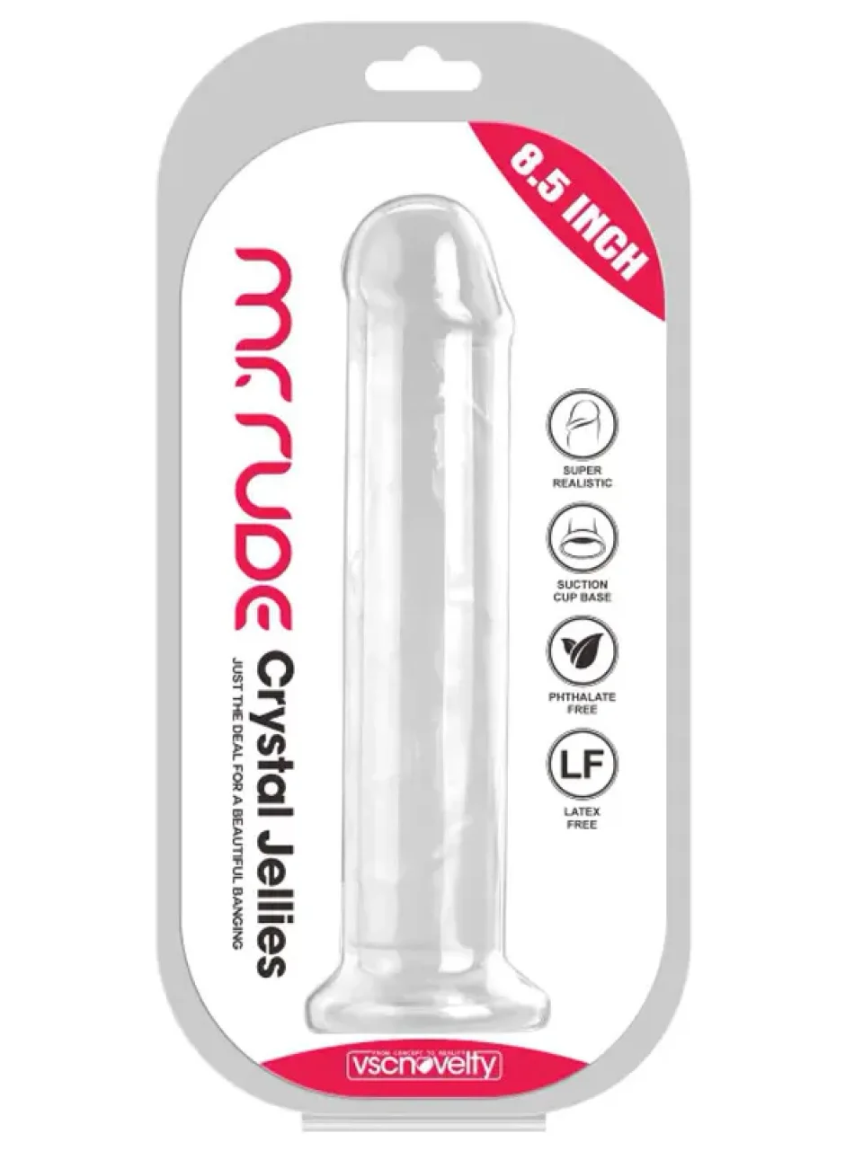 #8658 - 21.5 cm Testissiz Şeffaf Jel Dildo Penis