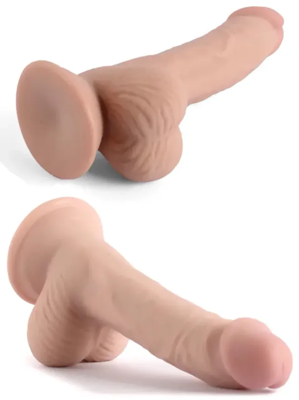 #8681 - 19 cm Çift Katmanlı Oynar Derili Realsitik Dildo Penis
