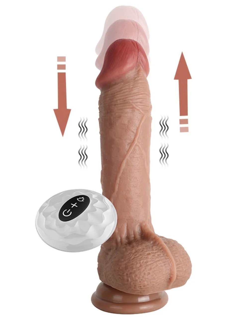 #8724 - 21 cm Isıtmalı Döner Başlı İleri Geri Hareketli Realistik Vibratör
