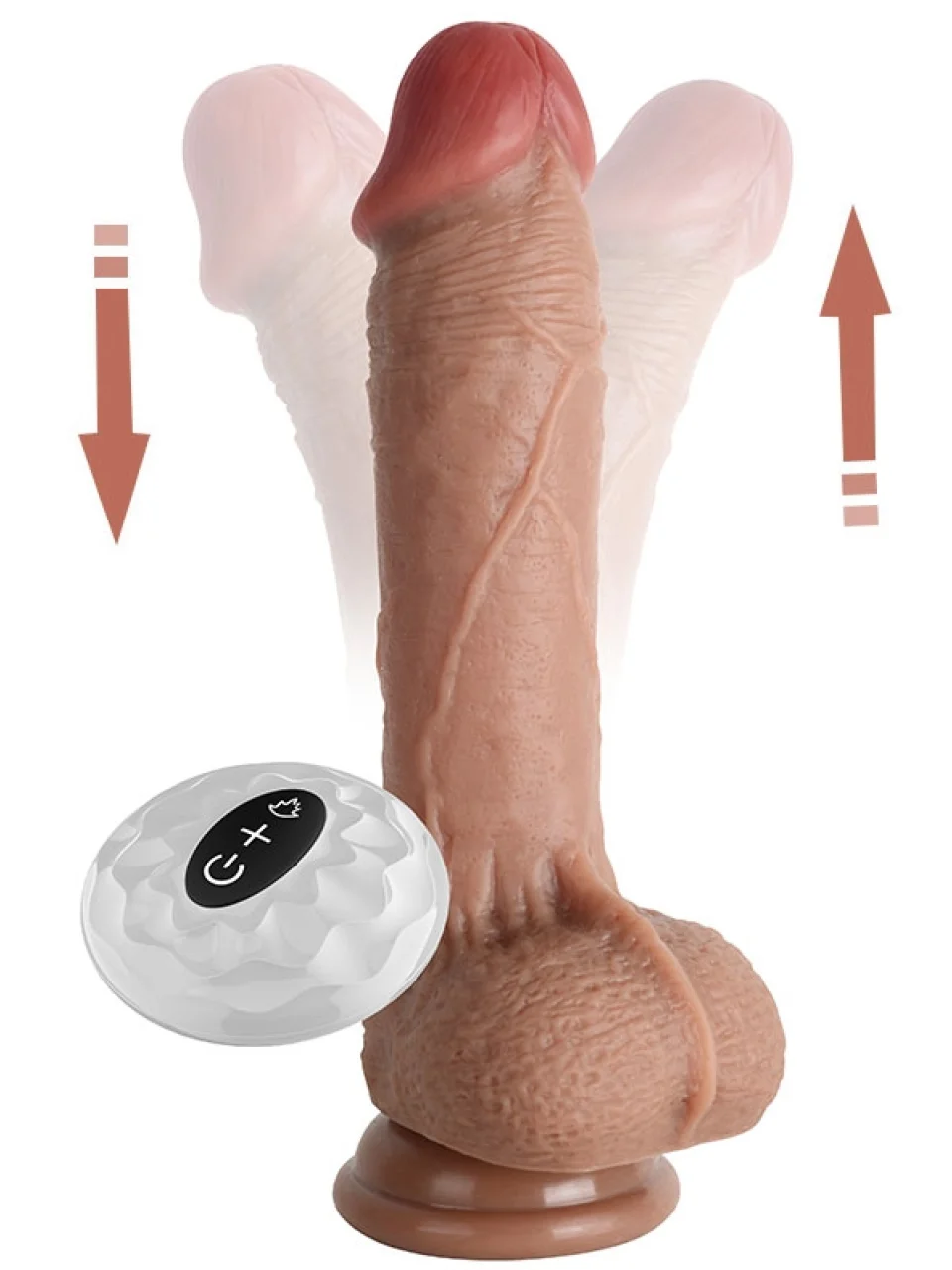 #8722 - 21 cm Isıtmalı Döner Başlı İleri Geri Hareketli Realistik Vibratör