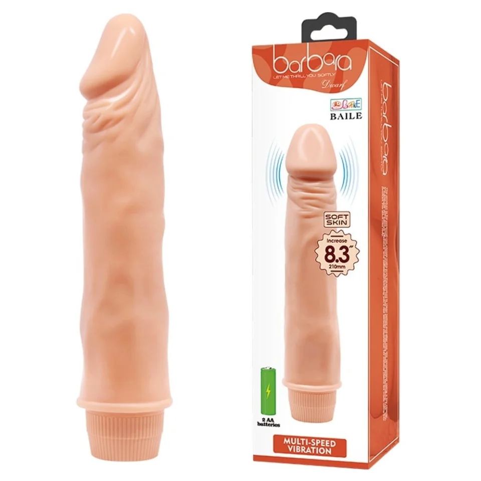 #775 - 21,5 cm Güçlü Titreşimli Realistik Vibratör Gerçekci Penis Dildo