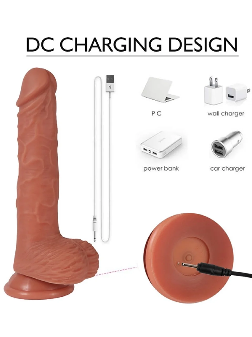 #8748 - 22 cm İleri Geri Hareketli Döner Başlı Şarjlı Dildo Vibratör
