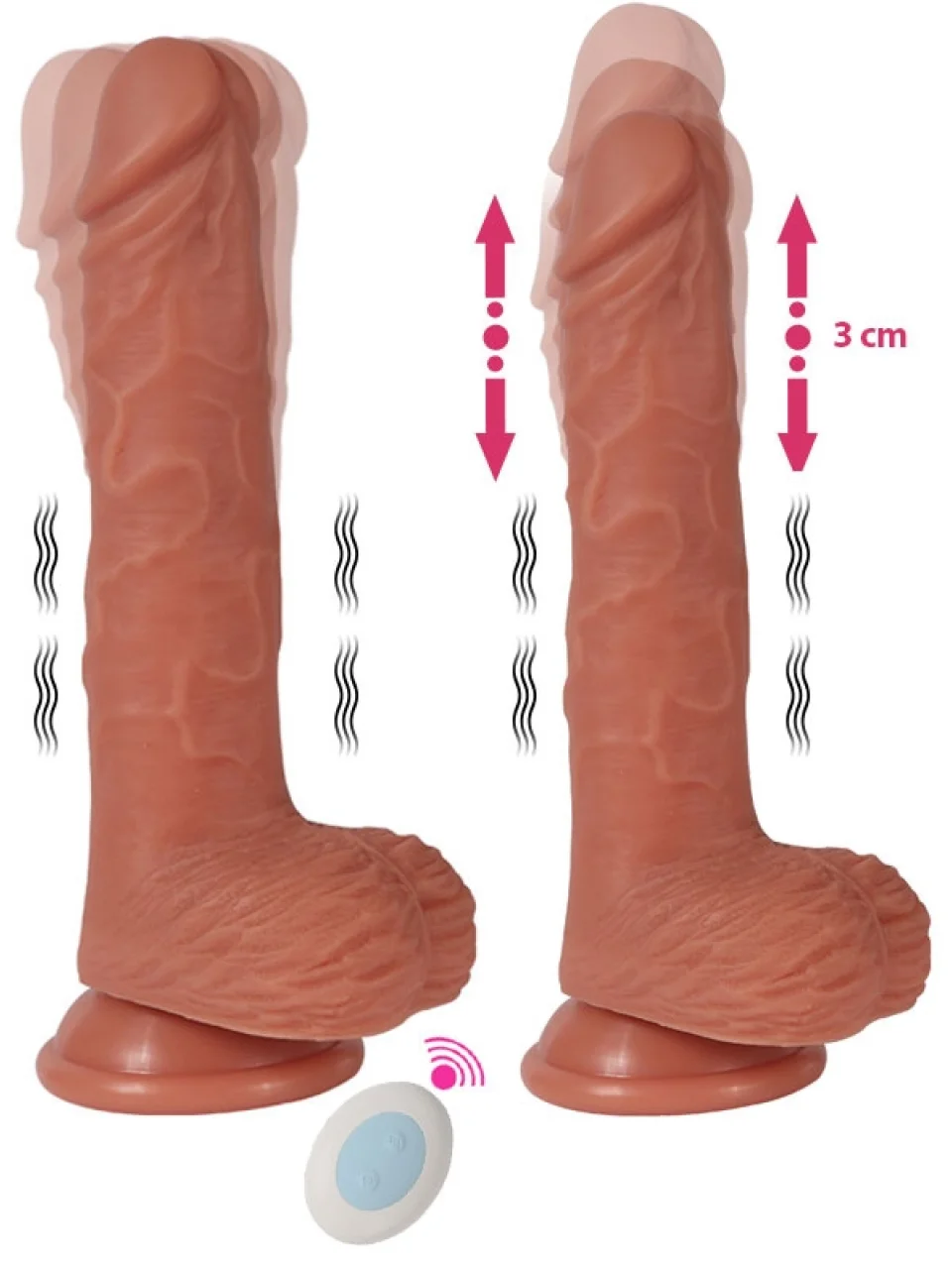 #8746 - 22 cm İleri Geri Hareketli Döner Başlı Şarjlı Dildo Vibratör