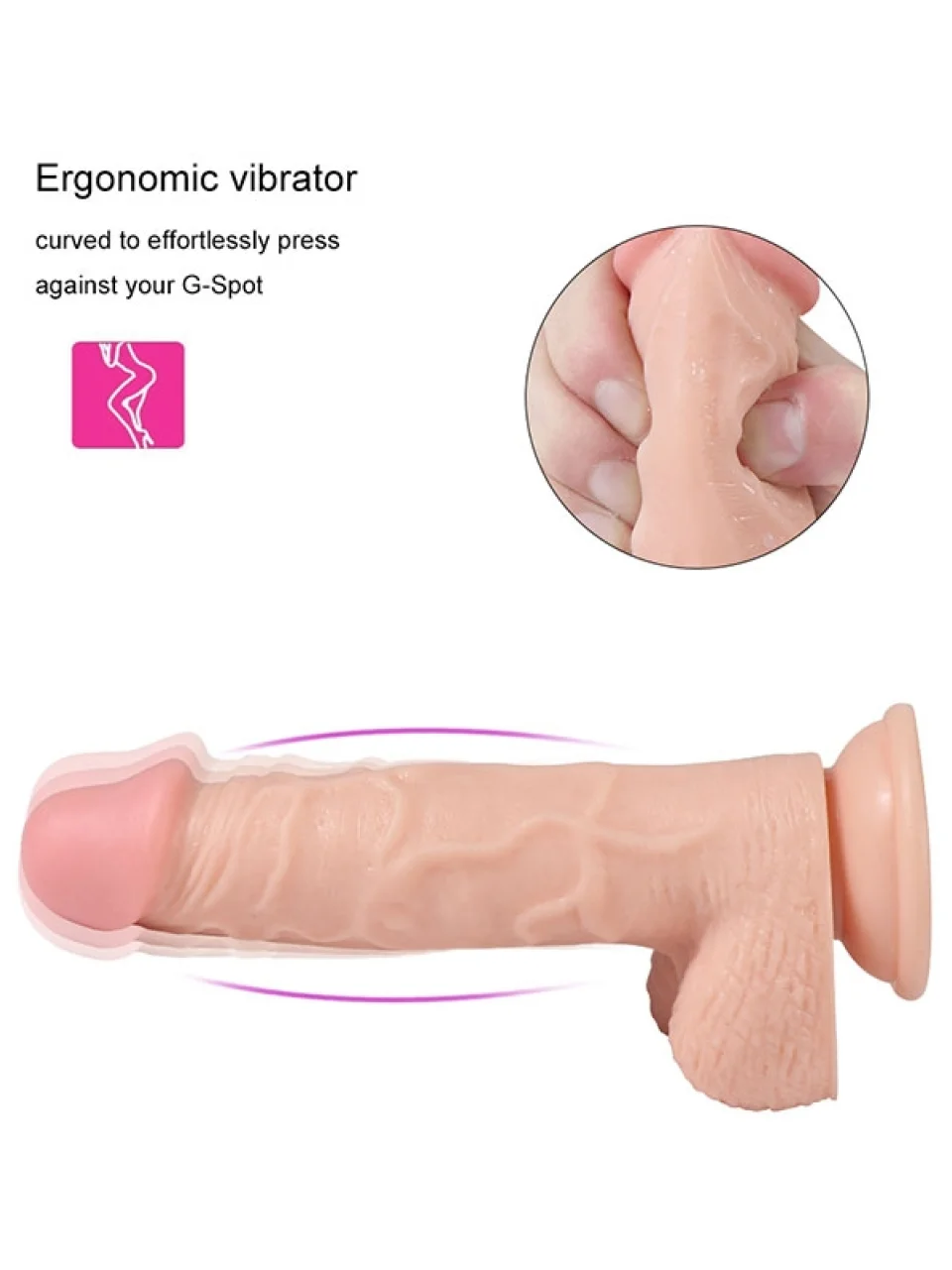 #8759 - 21 cm Şarjlı Uzaktan Kumandalı Gerçekçi Dildo Vibratör