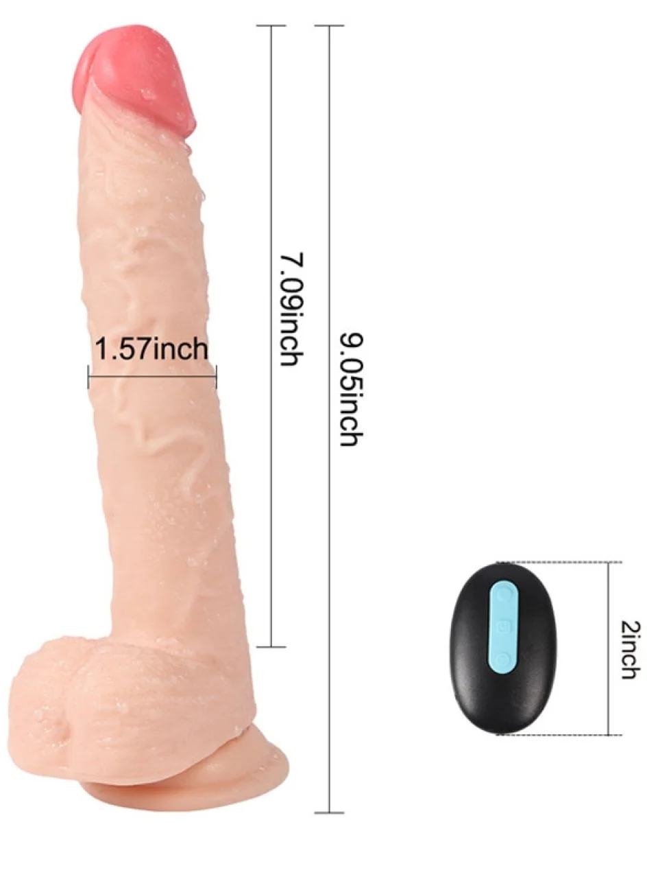 #8774 - 23 cm Uzaktan Kumandalı Şarjlı Döner Başlı Titreşimli Vibratör