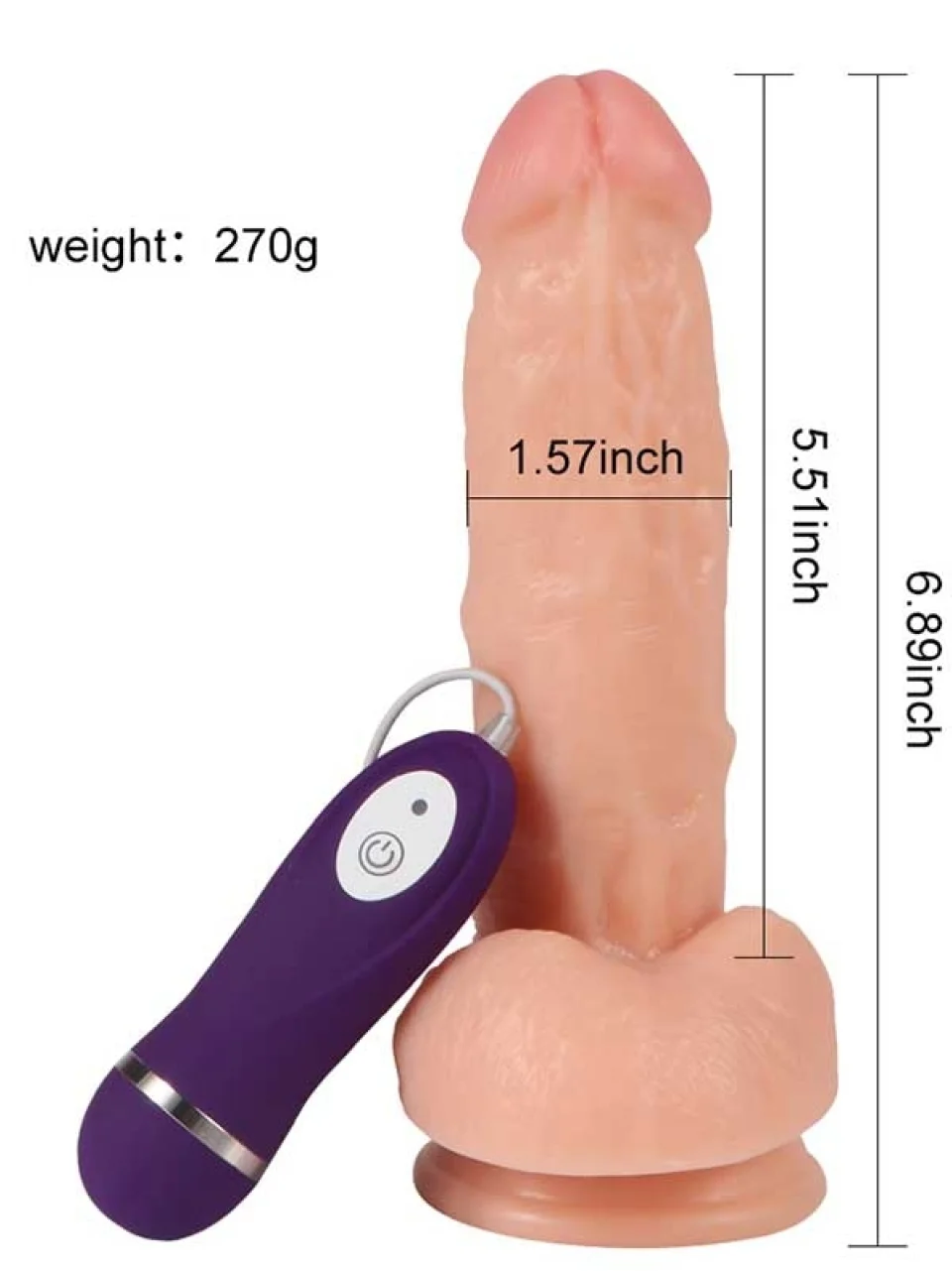 #8785 - 17.5 cm Kumandalı Titreşimli Gerçekçi Penis Vibratör