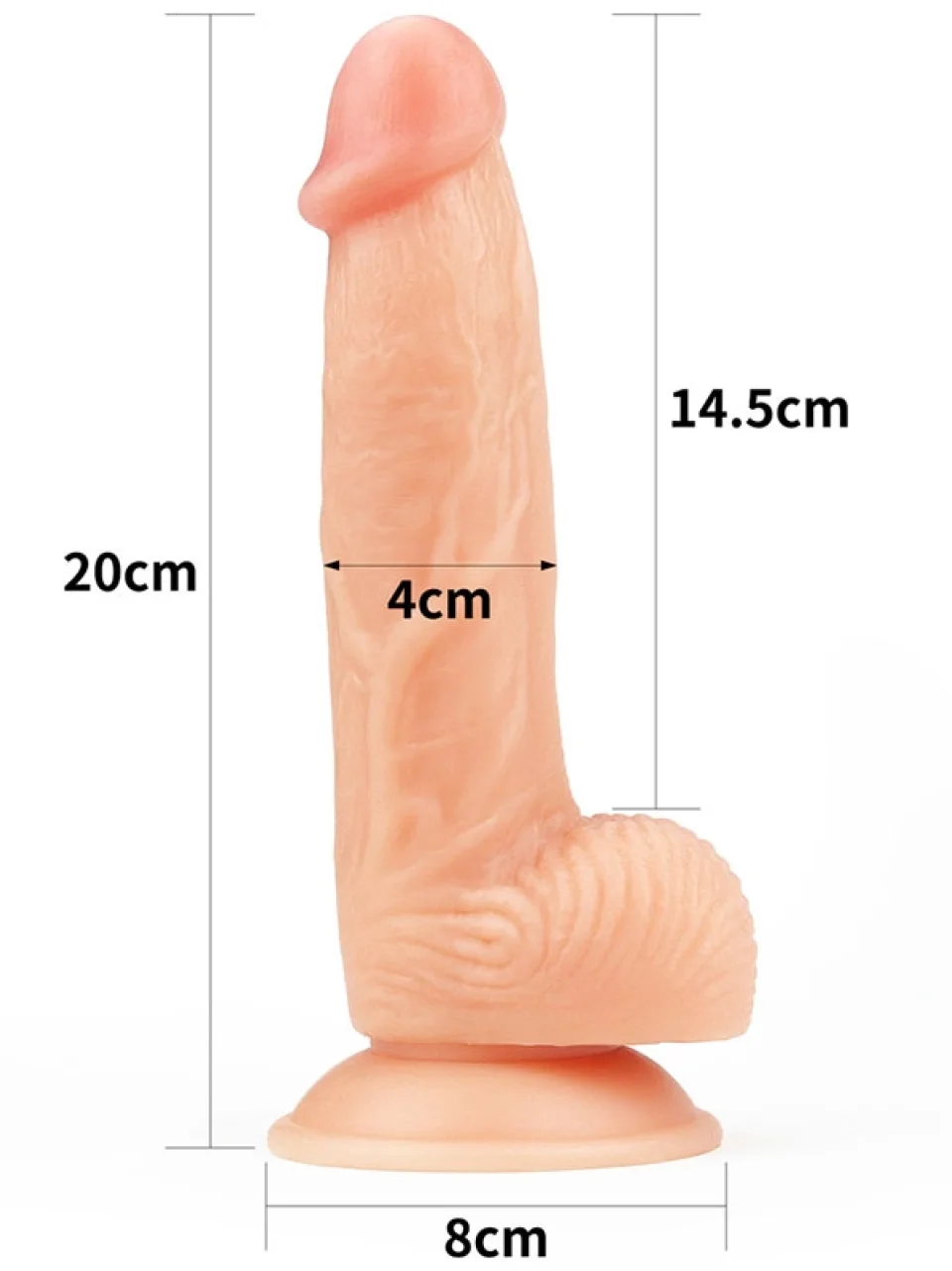 #8794 - 20 cm Ultra Yumuşak Damarlı Realistik Dildo Penis