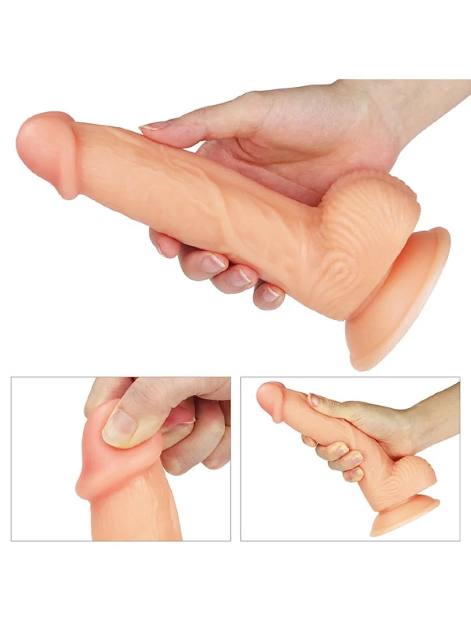 #8795 - 20 cm Ultra Yumuşak Damarlı Realistik Dildo Penis