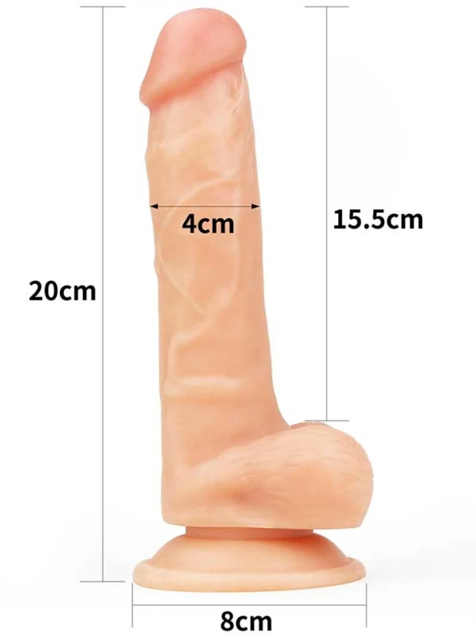 #8800 - 20 cm Ultra Yumuşak Ten Dokulu Realistik Dildo Penis