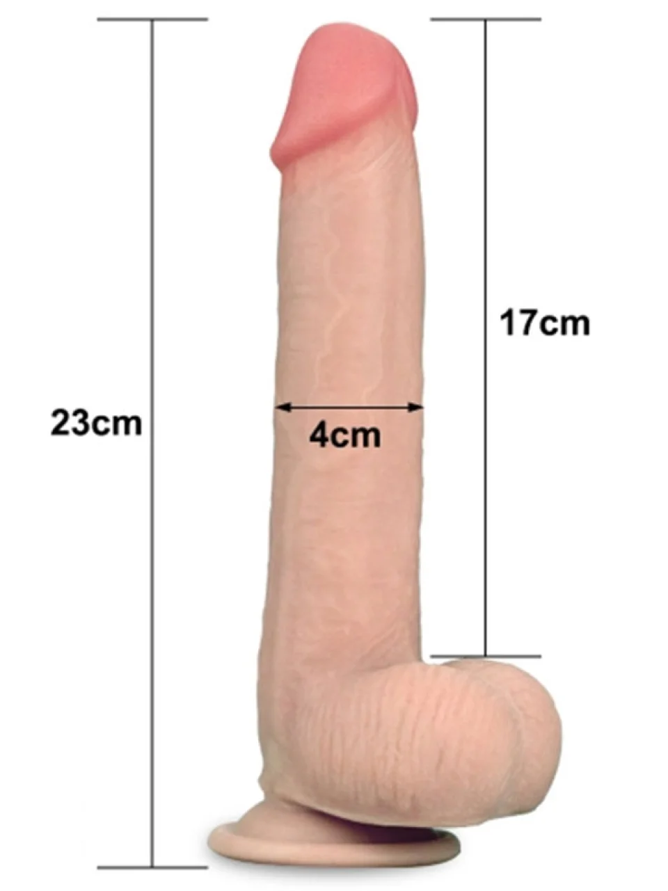 #8806 - 23 cm Kayar Derili Çift Katmanlı Realistik Dildo Penis