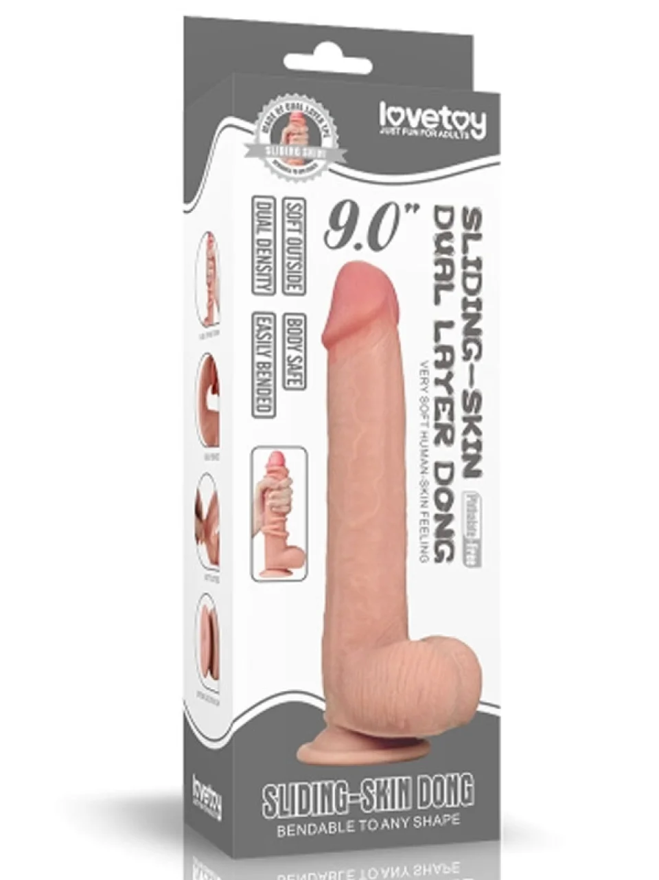 #8807 - 23 cm Kayar Derili Çift Katmanlı Realistik Dildo Penis