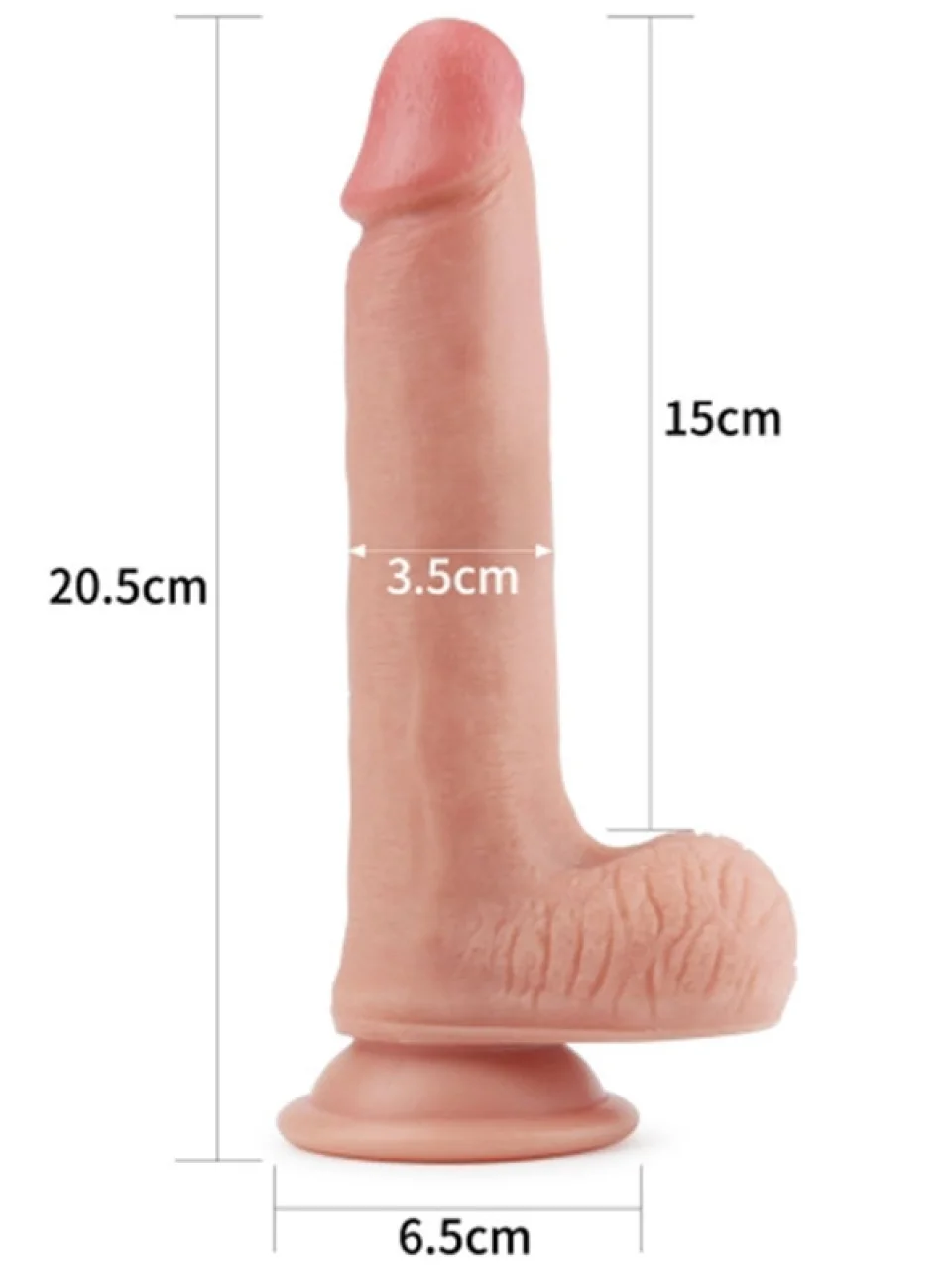 #8813 - 20.5 cm Çift Katmanlı Ten Dokusunda Realistik Dildo Penis