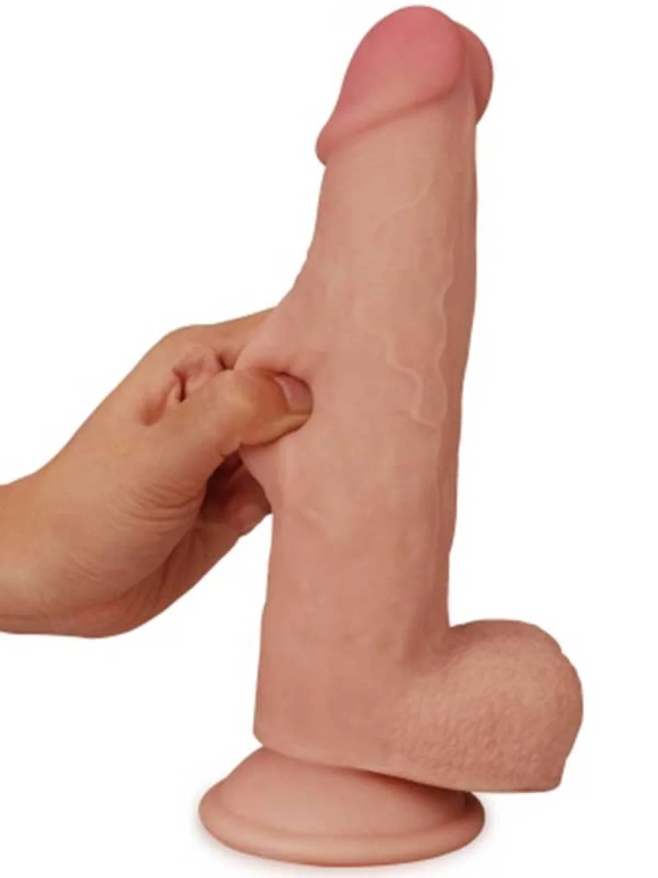 #8816 - 20 cm Çift Katmanlı Gerçekçi Ten Dokulu Dildo Penis
