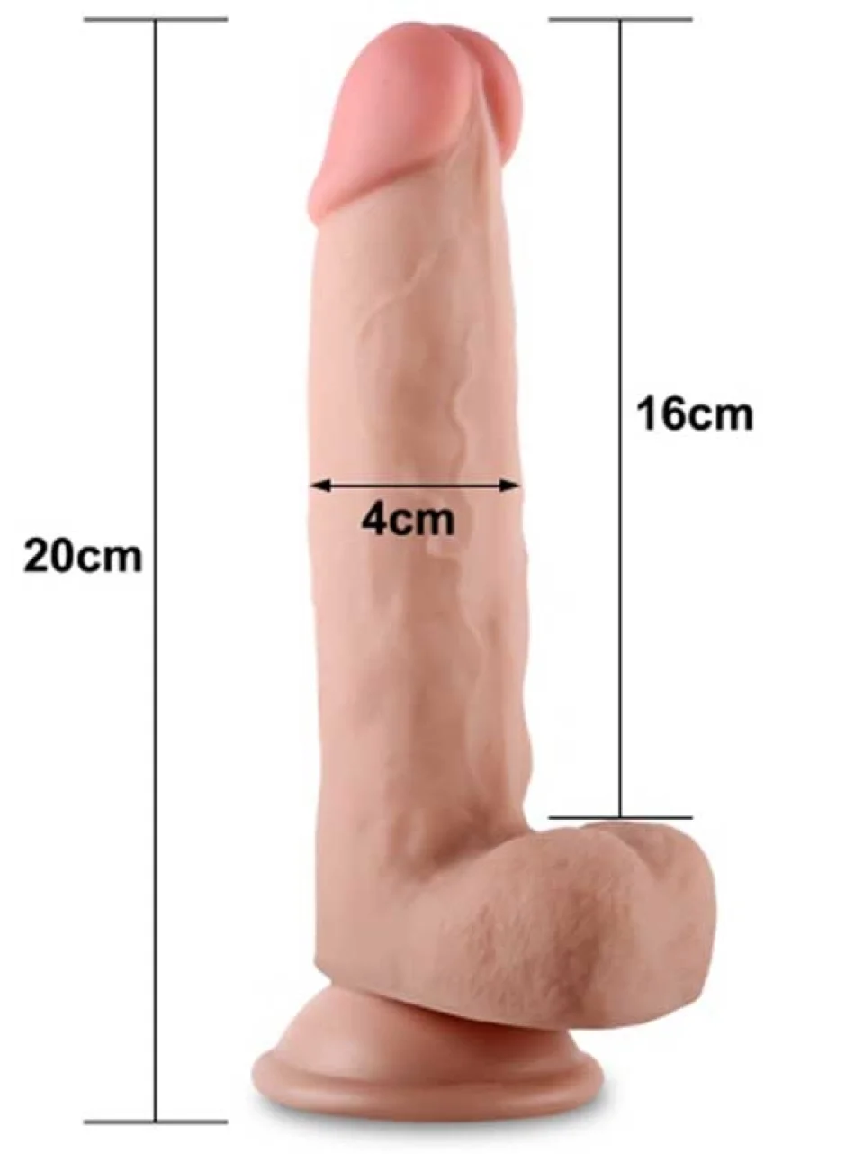 #8818 - 20 cm Çift Katmanlı Gerçekçi Ten Dokulu Dildo Penis