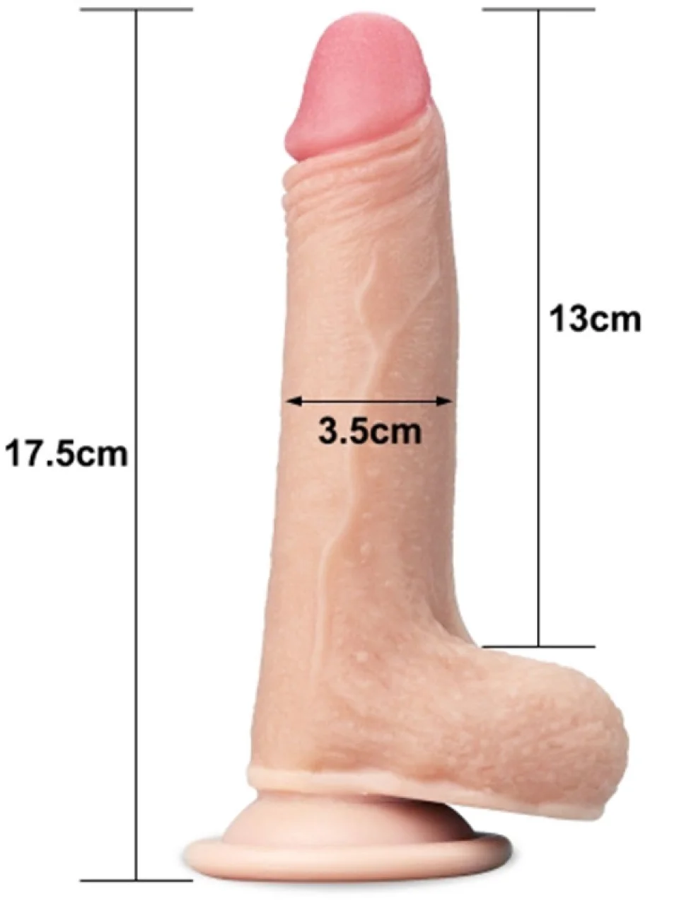#8824 - 17.5 cm Çift Katmanlı Gerçekçi Dildo Penis