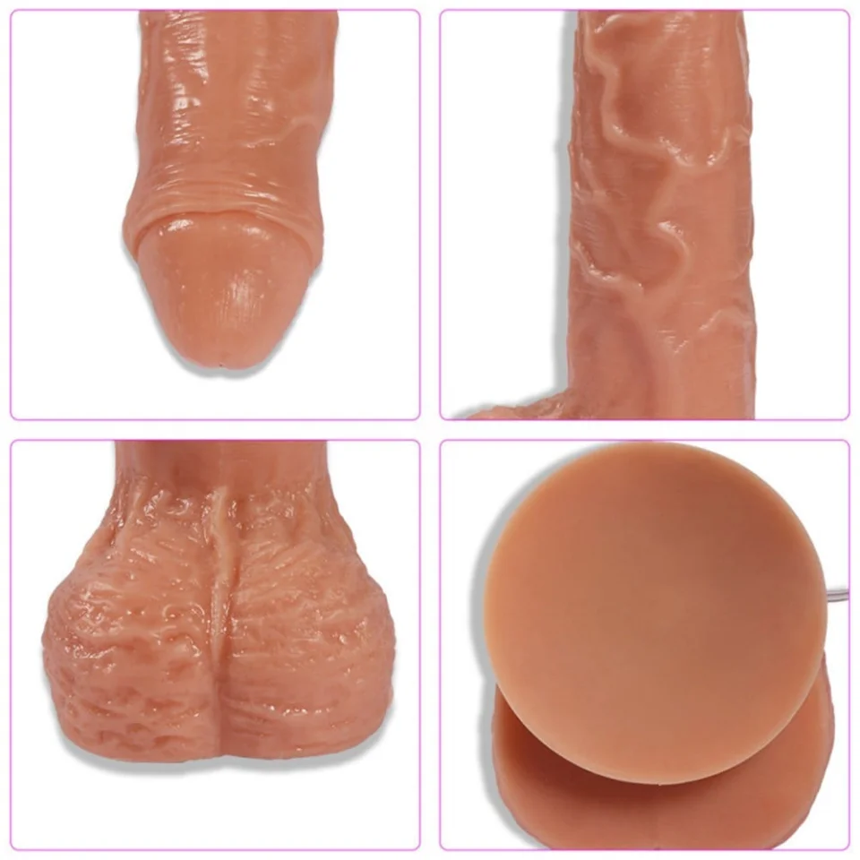 #798 - 18 cm 360° Oynar Başlı Titreşimli Vibratör Realistik Penis Dildo