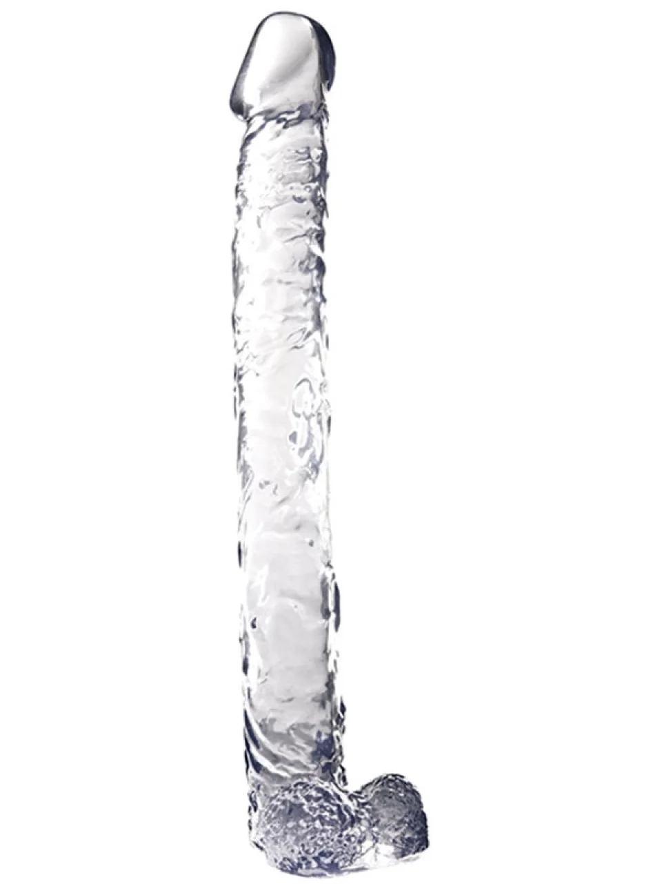 #8865 - 36 cm Şeffaf Testisli Uzun Yumuşak Jel Penis