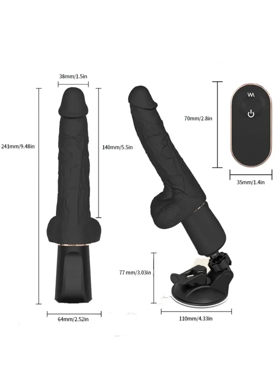 #8887 - İleri Geri ve Dönme Hareketli Isıtmalı Şarjlı Kumandalı Sex Makinesi