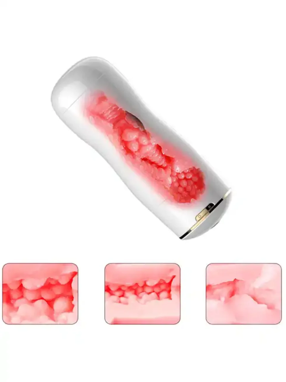 #9034 - Vajinal ve Oral Titreşimli Şarjlı Sesli Vantuzlu Mastürbatör